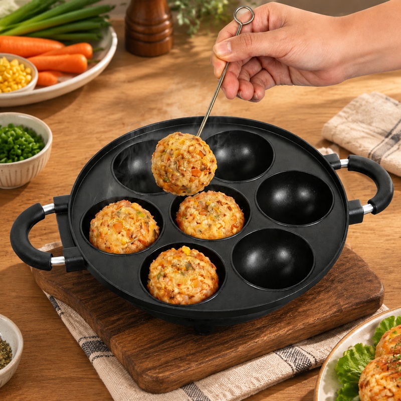 パンケーキボールやたこ焼きを作るための、焦げ付き防止加工が施 - Takoyaki Grill Plate のレビューと価格