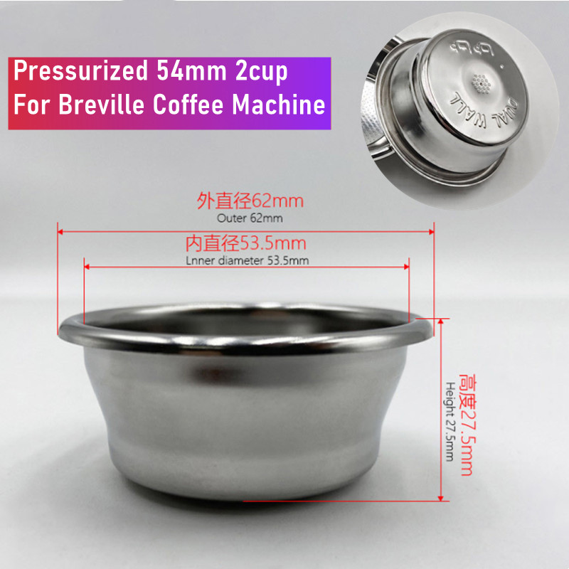 54 ミリメートル二層加圧フィルターバスケット 2 カップス - Breville Espresso Bes870 のレビューと価格